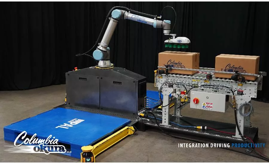 Columbia Okura miniPAL palletizer cobot