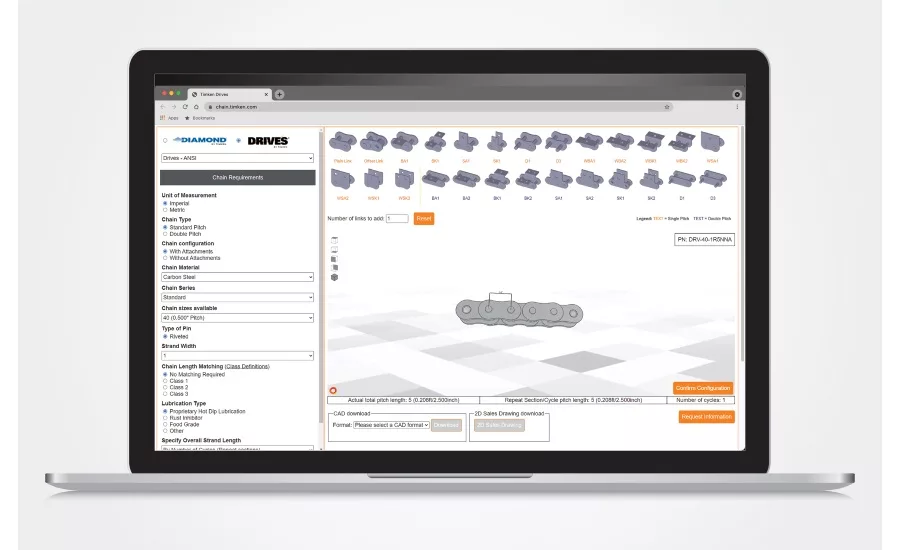 New Diamond and Drives chain configurator tool