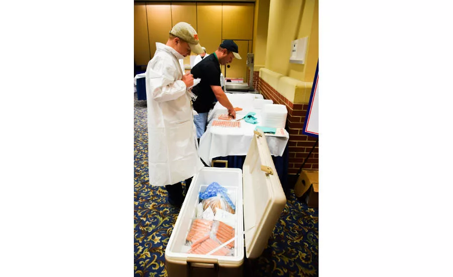 The Hering Family of Ralph's Packing Prepares Their Products at the ACMC Drop-off