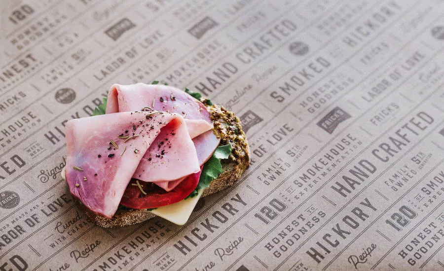 Frick's Ham Sandwich Sitting on Frick's Parchment Paper
