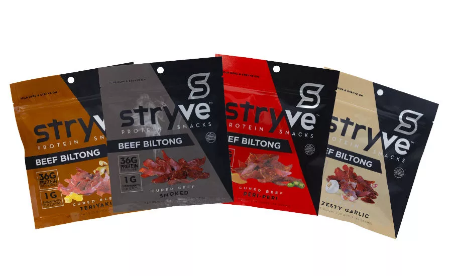 Four Packs of Stryve's Various Biltong Flavors