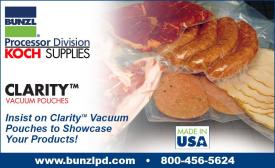 Bunzl Processor Division/Koch Supplies is the exclusive distributor of the Clarity™ line of vacuum pouches.